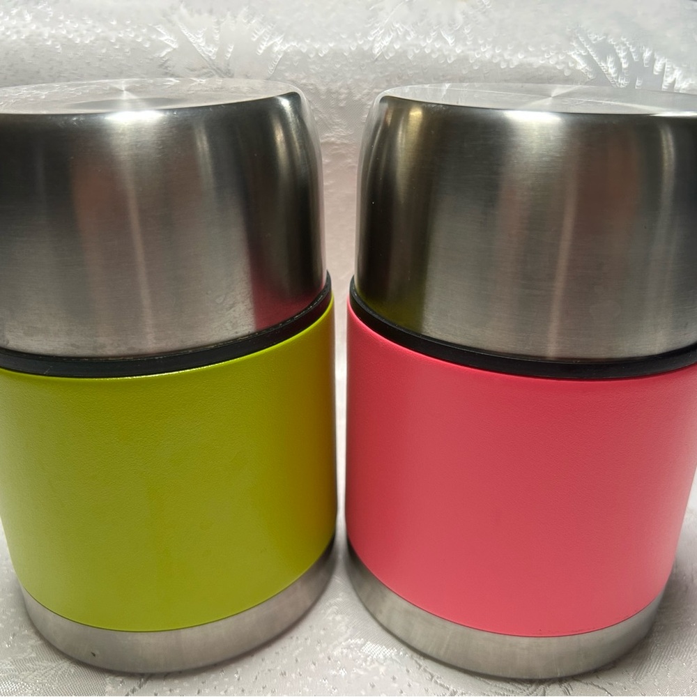 Vibrant Insulated Food Jars - Pink and Green